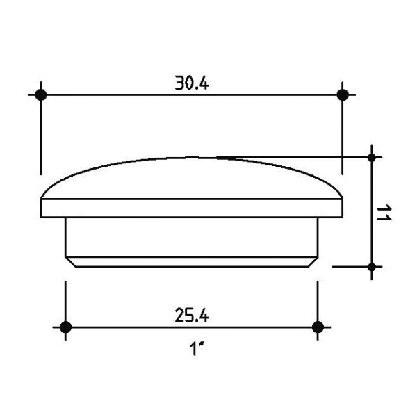 25.4mm Cover Button Merbau Kwila