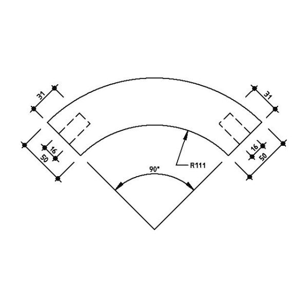 Ezirail 50mmØ 90° Bend (110mm Radius) VIC ASH - Image 3
