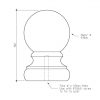 93mmØ Ball Fence Post Capital