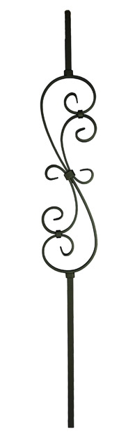 16mmØ 'S' Scroll Wrought Iron Baluster