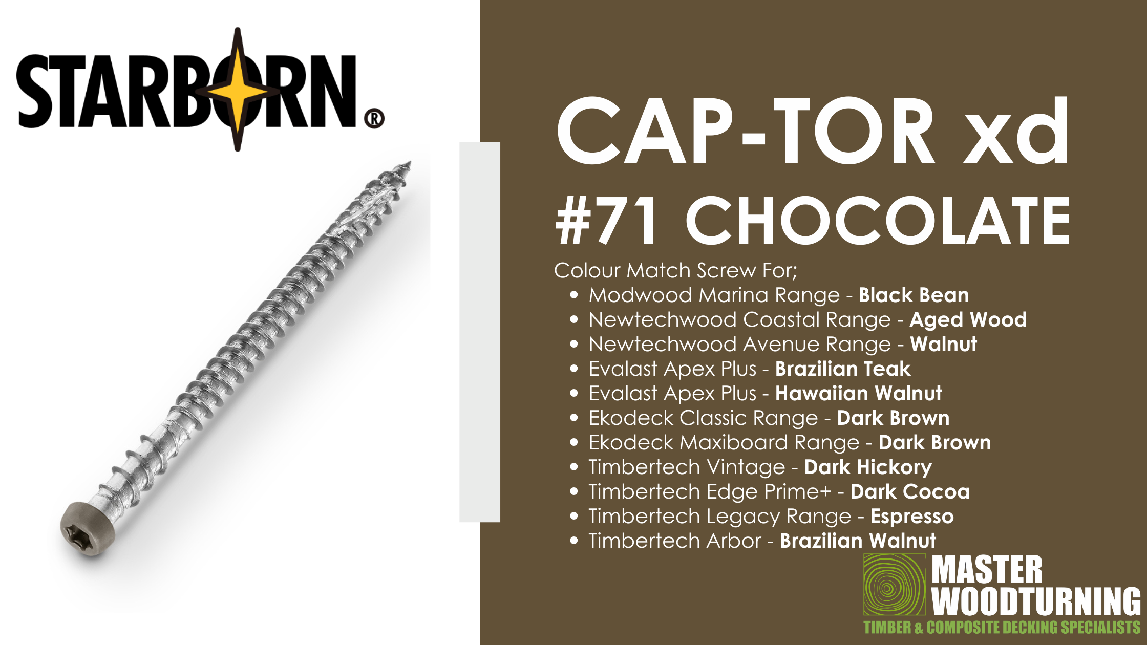 Starborn Colour Match Screws #71 Chocolate