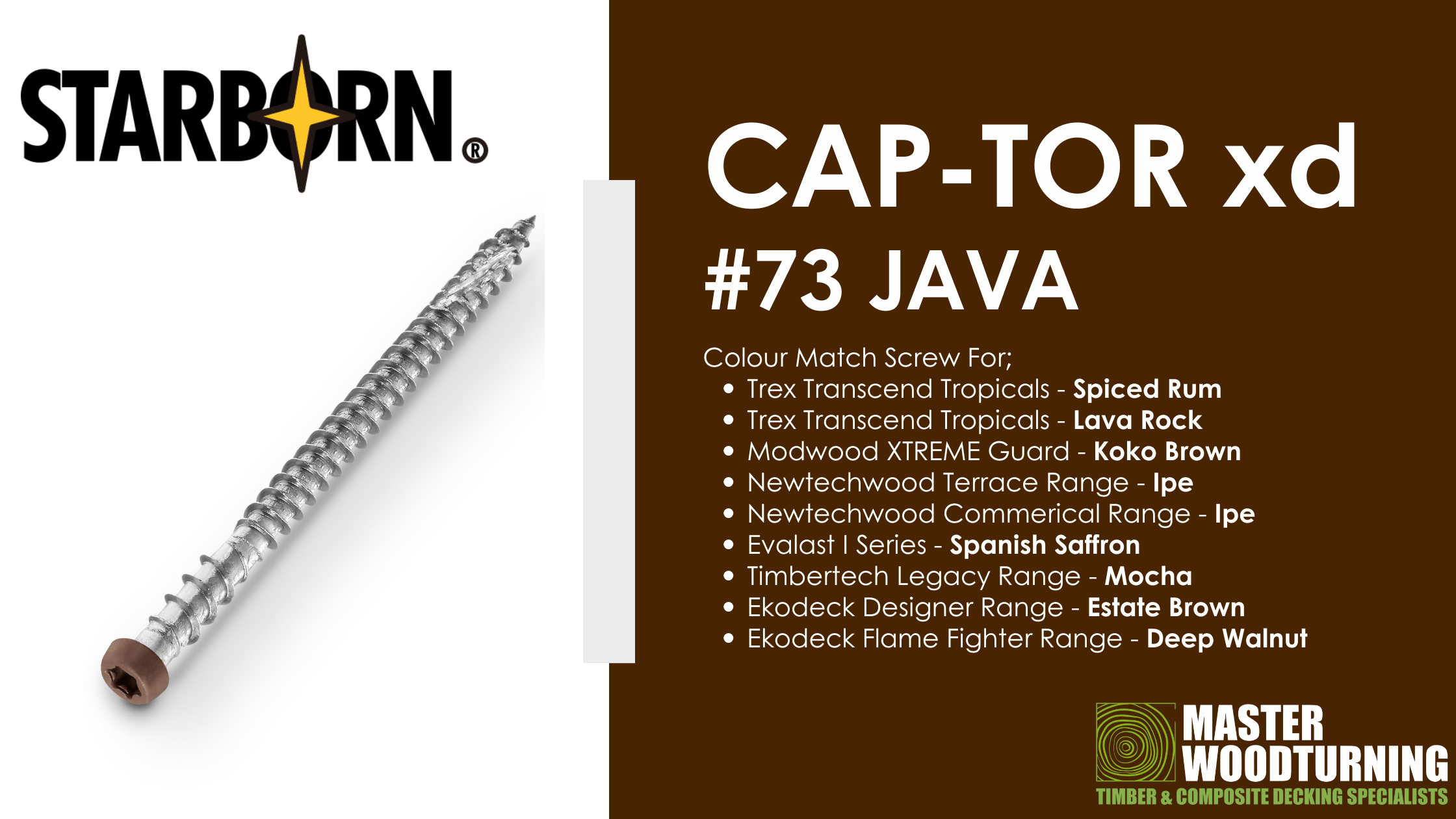 Starborn Colour Match Screws #73 JAVA