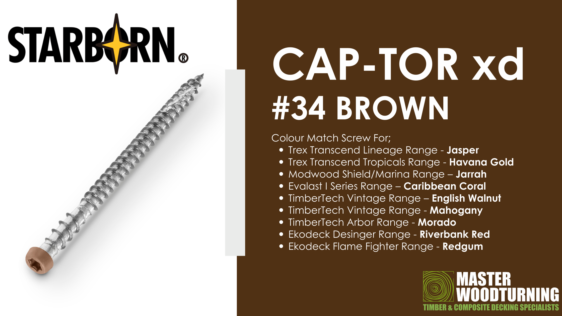 Starborn Colour Match Screws #34 Brown