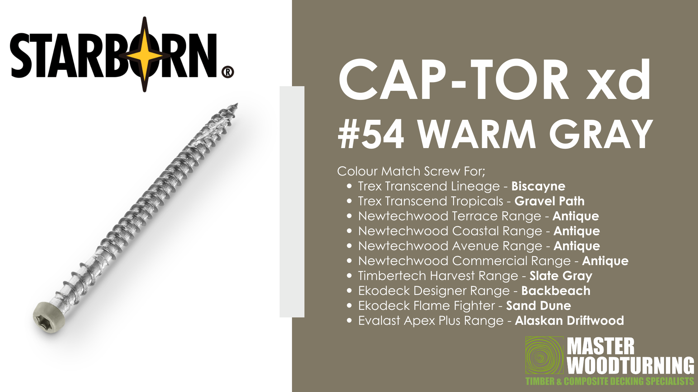 Starborn Colour Match Screws #54 Warm Gray