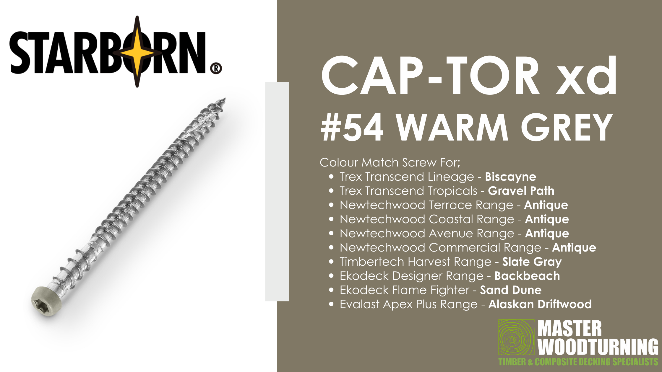 CAP-TOR xd Screws #54 Warm Grey