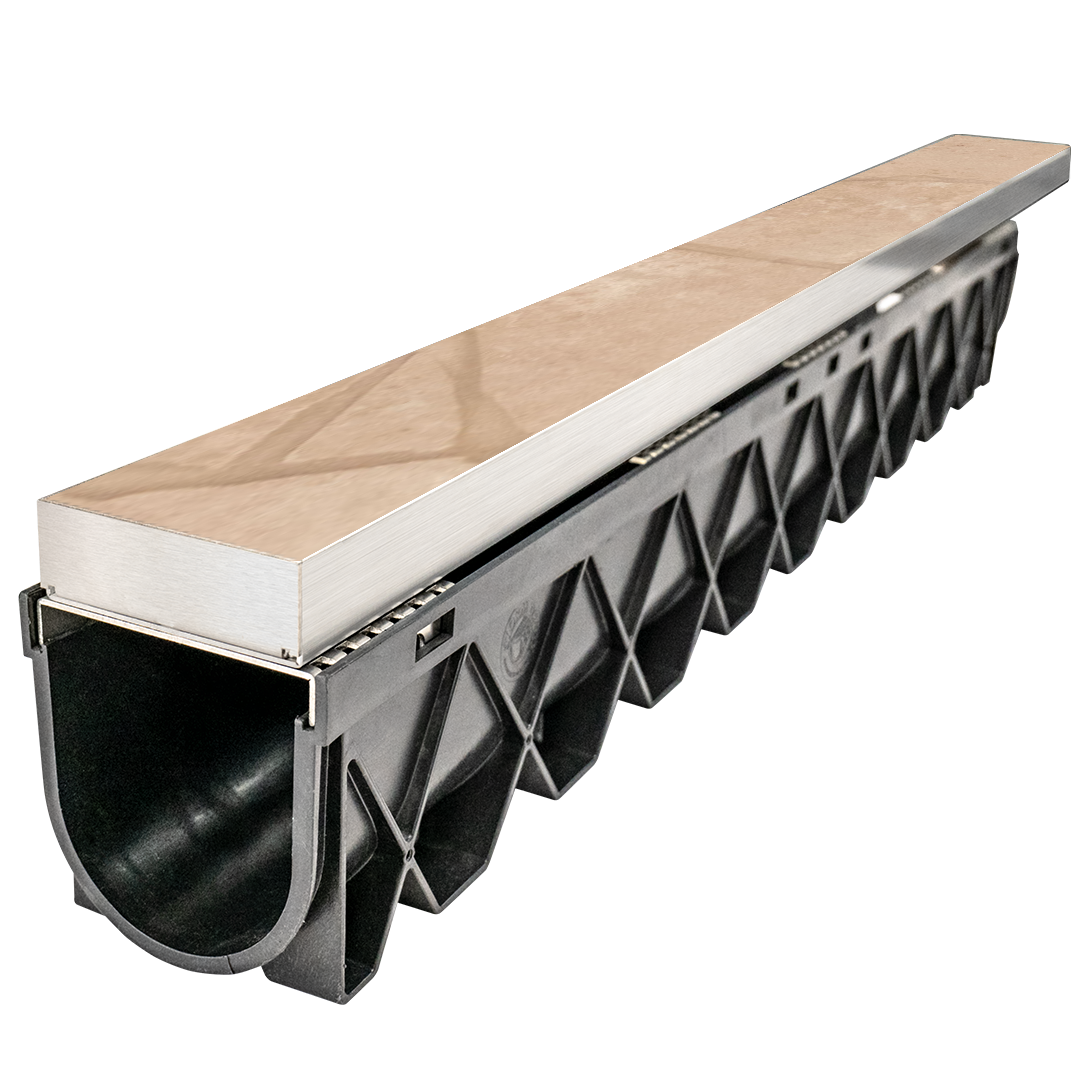 HIDE tile linear drain cover - crazy pave